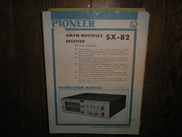 SX-82 Stereo Receiver Service Manual Blue cover  Pioneer